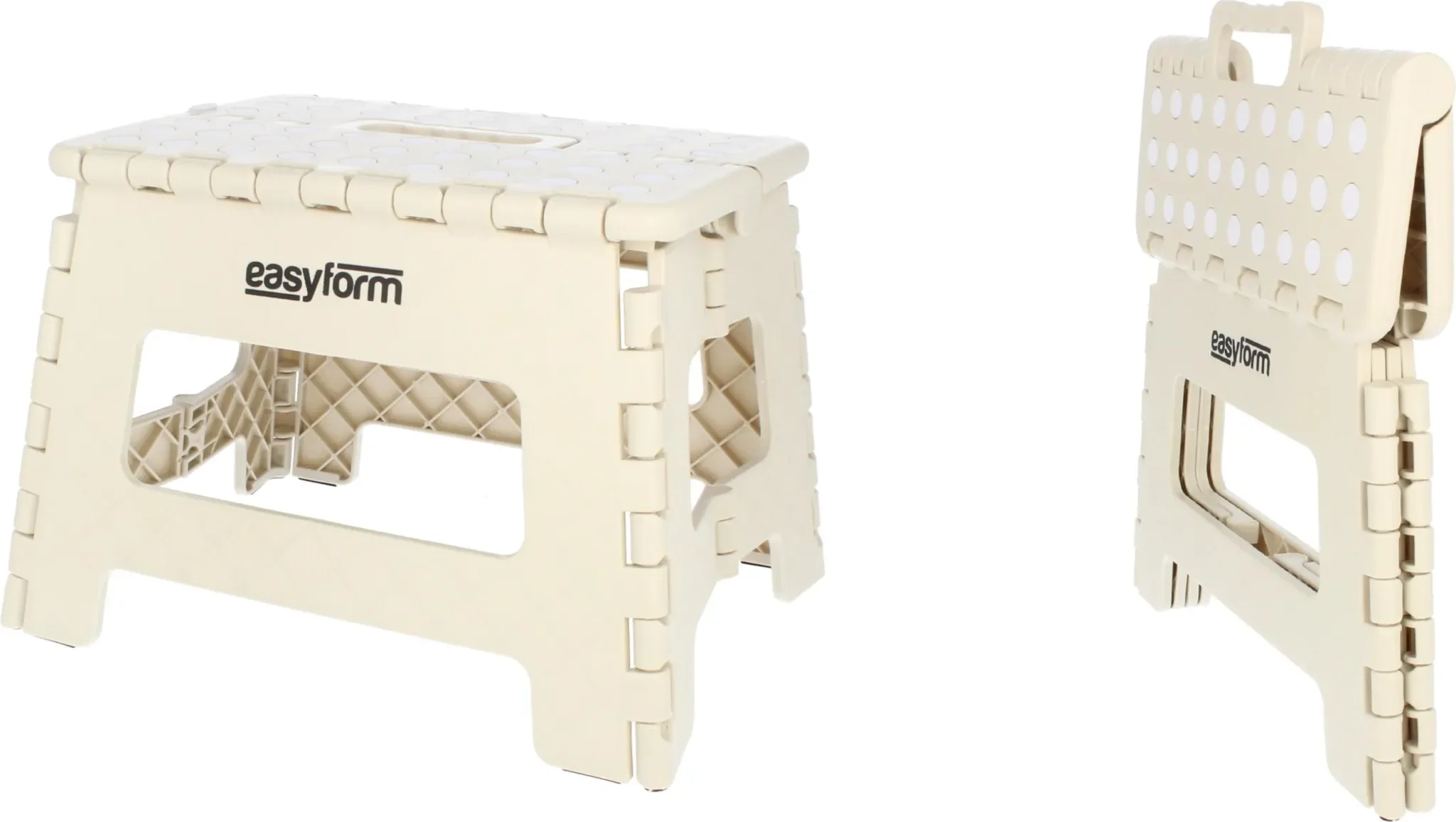 Klapphocker – Anti-Rutsch-Stuhl • 150 kg Belastbarkeit • 22 cm Höhe (Beige)